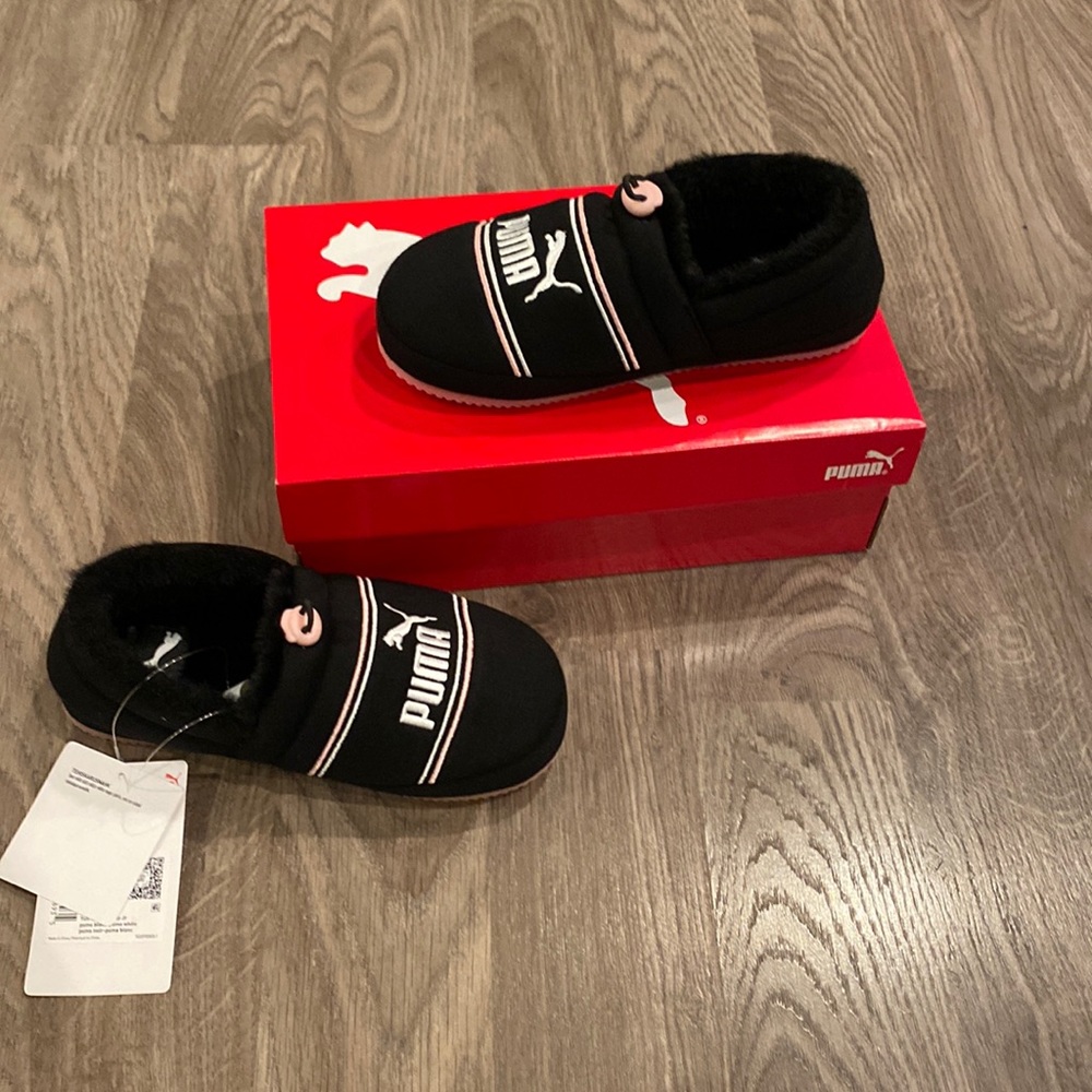 Brand new Puma Girl’s Tuff Micc Faux Fur Lined Slippers sz 4c